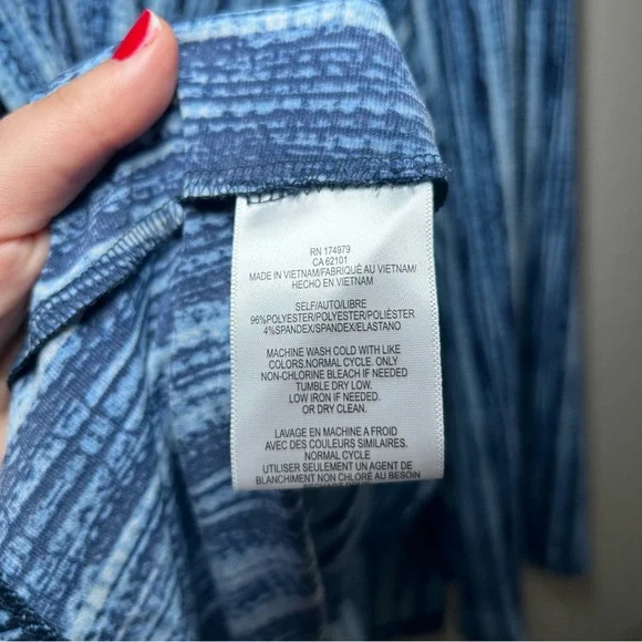 BCBGMaxAzria Ruffle Blue Striped Dress Faux Wrap women’s small comfy casual - Picture 6 of 8